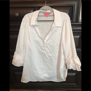 Lilly Pulitzer White Button Down Dress Shirt
